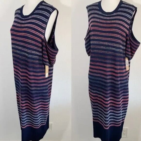 Rachel Rachel Roy | Space Dye Striped Midi Dress - Picture 5 of 6